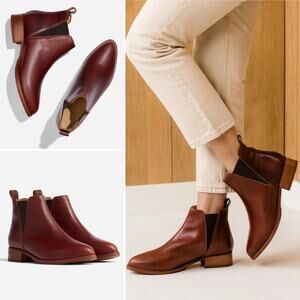 Nisolo Eva Everyday Chelsea Boot Auburn Leather NIB 8.5 Sustainable Designer